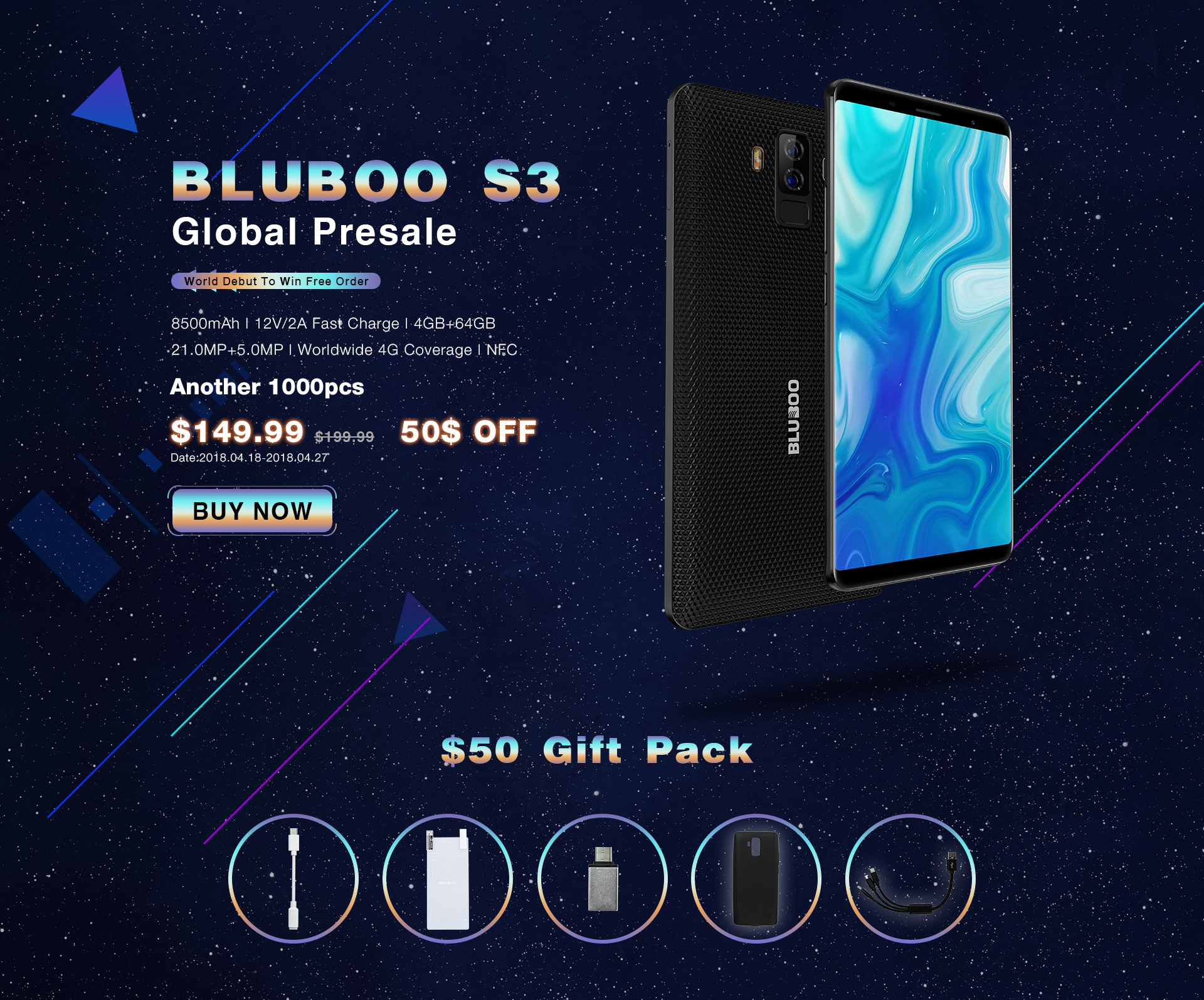 BLUBOO S3 с батареей на 8500 мАч стоит всего $149,99-4