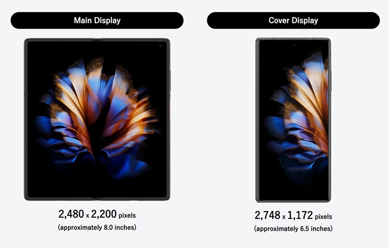 Internal screen of Nubia Fold