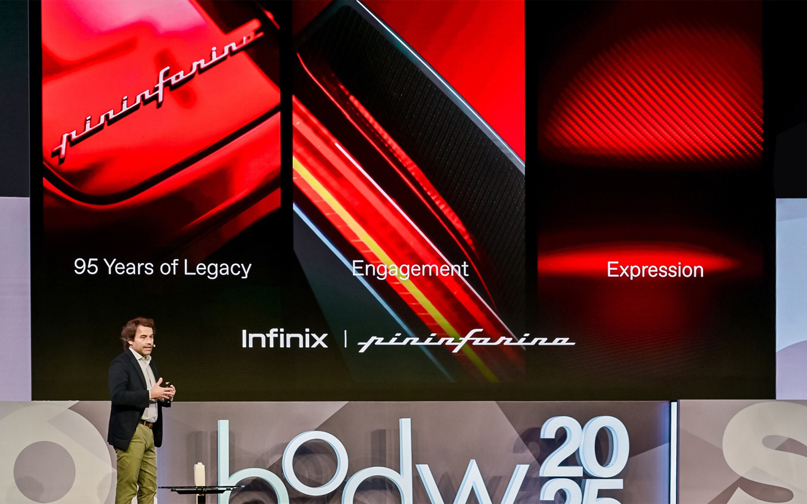 Présentation de la collaboration entre Infinix et Pininfarina à la Business of Design Week 2025
