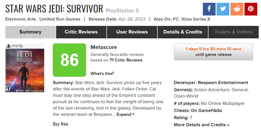 Un degno seguito di un grande gioco: la critica è stata soddisfatta di Star Wars Jedi: Survivor. Le recensioni sugli aggregatori sono incoraggianti-2