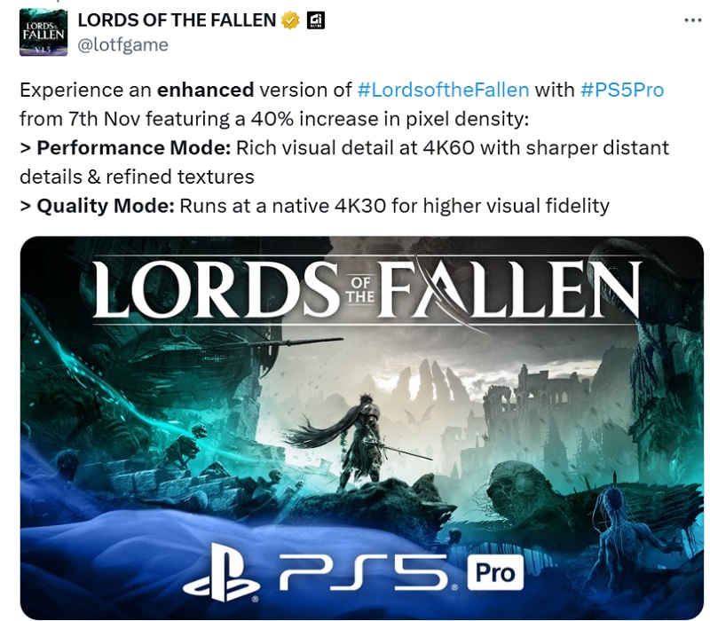 Hardcore i 4K og 60 FPS: action-RPG Lords of the Fallen får en forbedret versjon for PlayStation 5 Pro-2