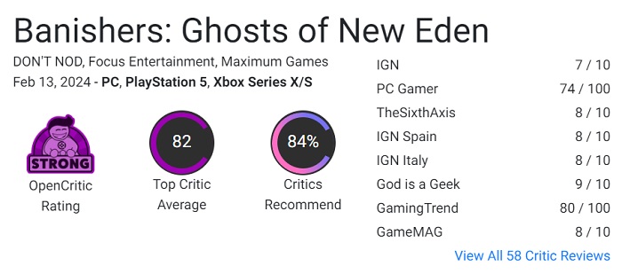 Hohe Punktzahlen bei gemischten Kritiken: Das Actionspiel Banishers wurde von den Kritikern sehr positiv aufgenommen: Ghosts of New Eden-2