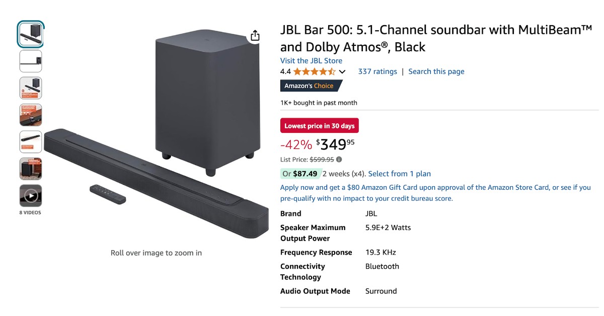 JBL Bar 500: 5.1-Channel Soundbar with a $250 Discount!