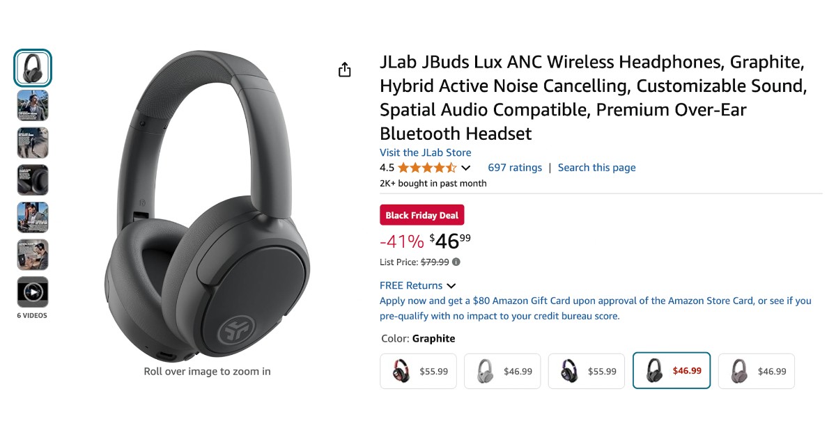 JLab JBuds Lux ANC Wireless Headphones - Buy Now $33 Discount!