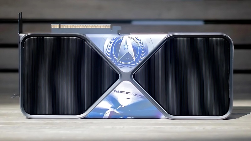 RTX 5090 graphics card with Enterprise NCC-1701 ship artwork