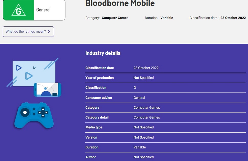 Le nouveau jeu de l'univers Bloodborne est apparu sur le site de la Commission australienne de qualification ! Mais il y a une nuance.-2