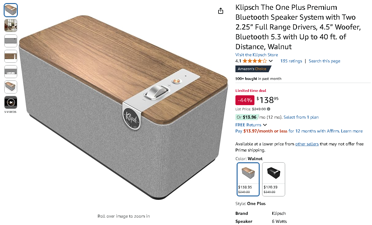 Klipsch The One Plus Premium Bluetooth Speaker