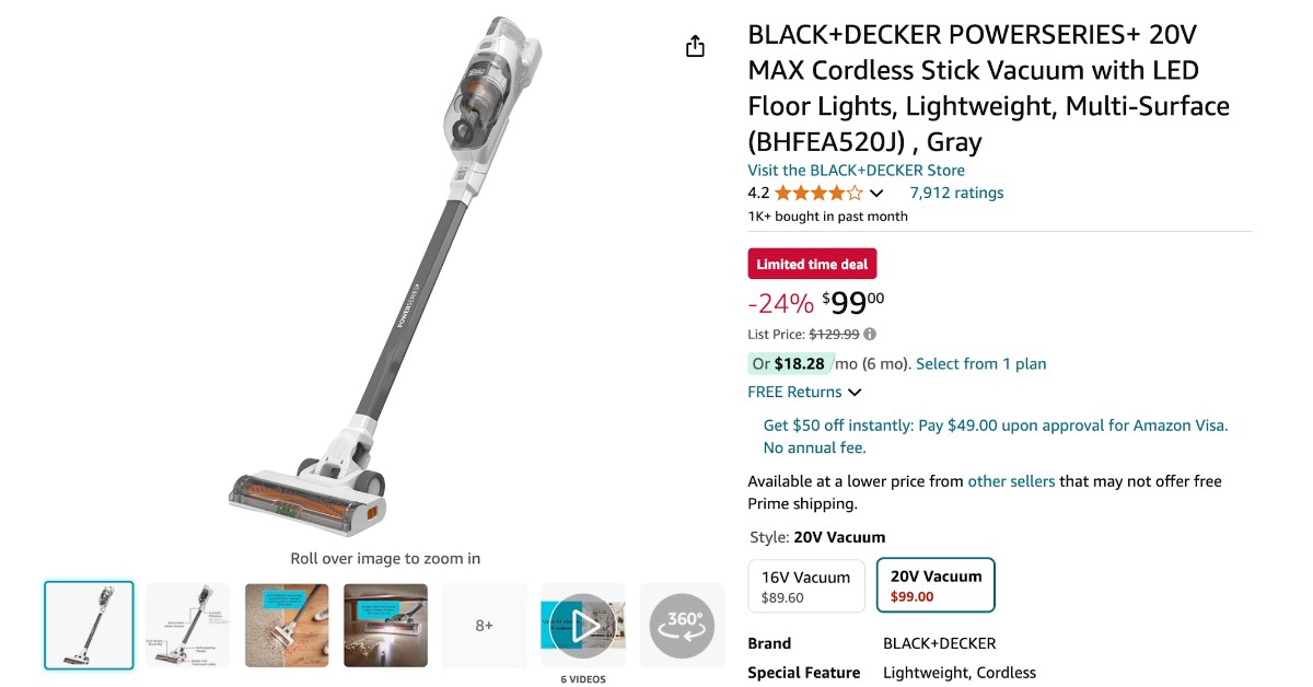 BLACK+DECKER Stick Vacuum - $30 OFF Now!