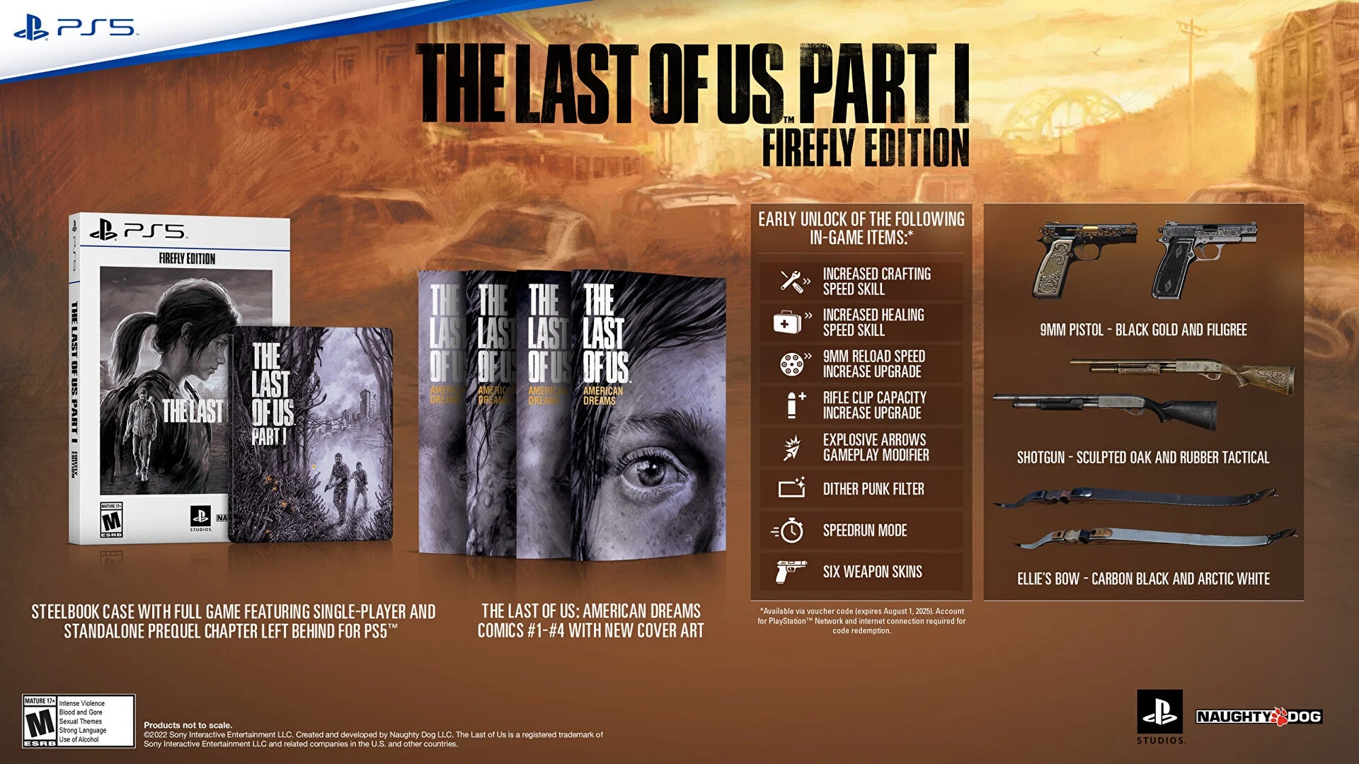 Sony ha aperto i preordini per The Last of Us Part I Firefly Edition in Europa. L'edizione apparirà nel gennaio 2023-2