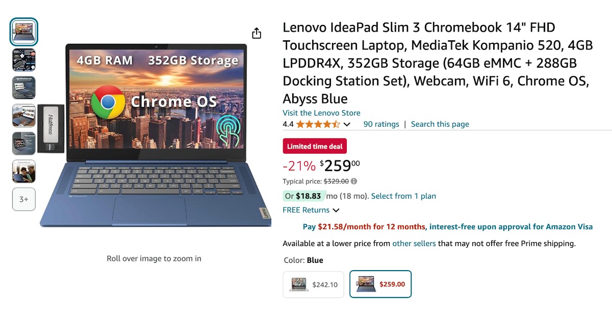 Lenovo IdeaPad Slim 3 Touchscreen Laptop with a $70 Off!