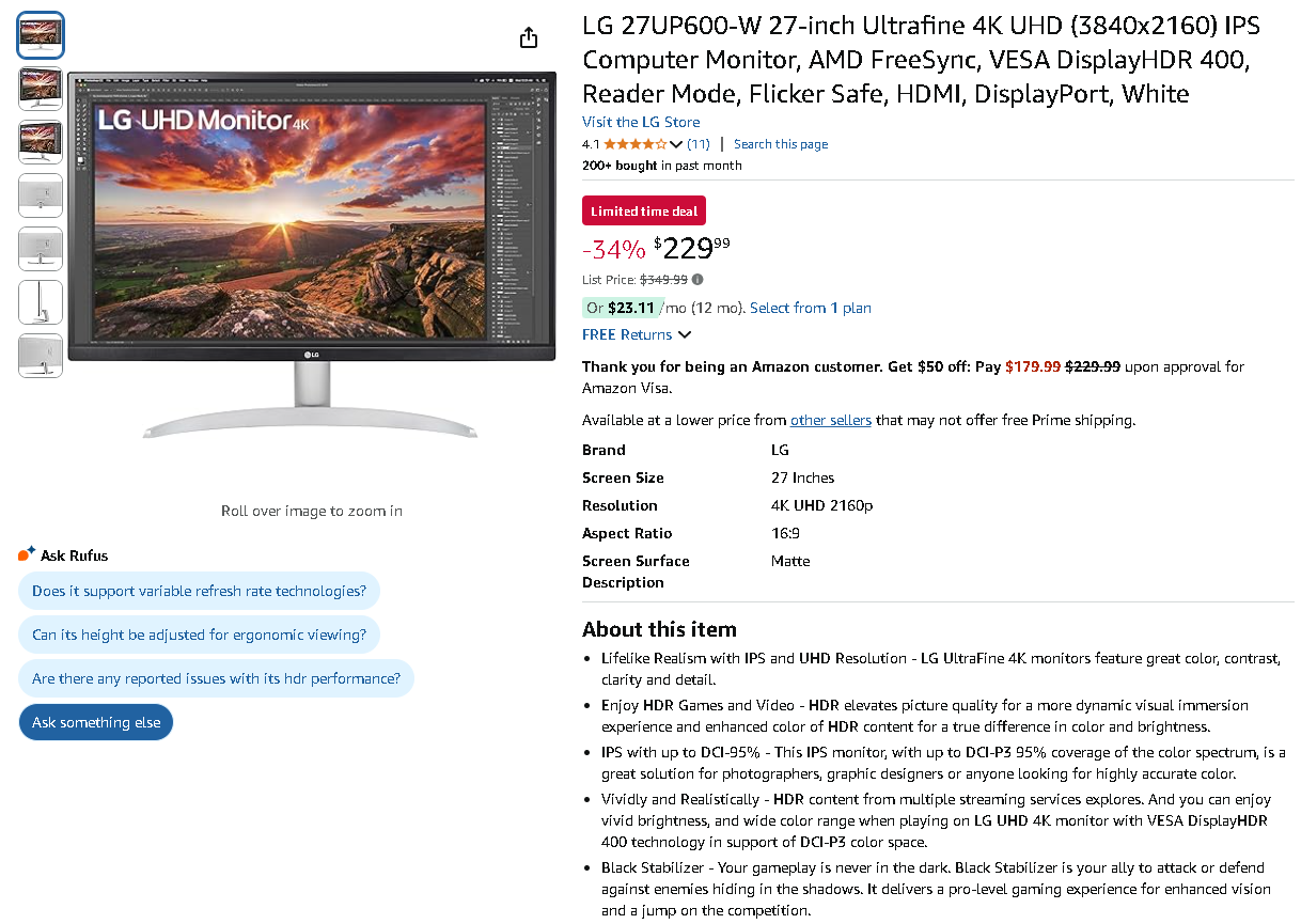 LG 27UP600-W Monitor Screenshot LG 27UP600-W Monitor Screenshot