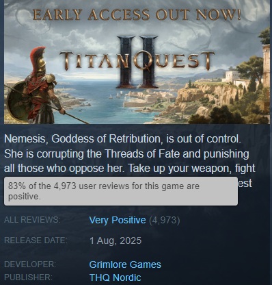 A screenshot from Titan Quest II