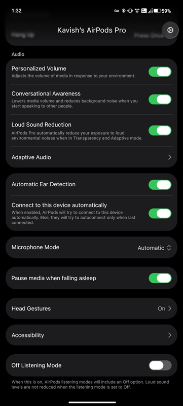Функціонал вільних жестів у LibrePods