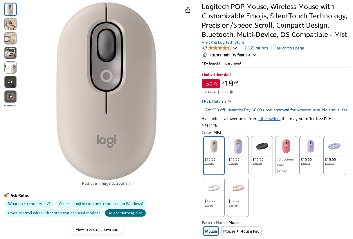 Logitech POP Mouse in Mist color