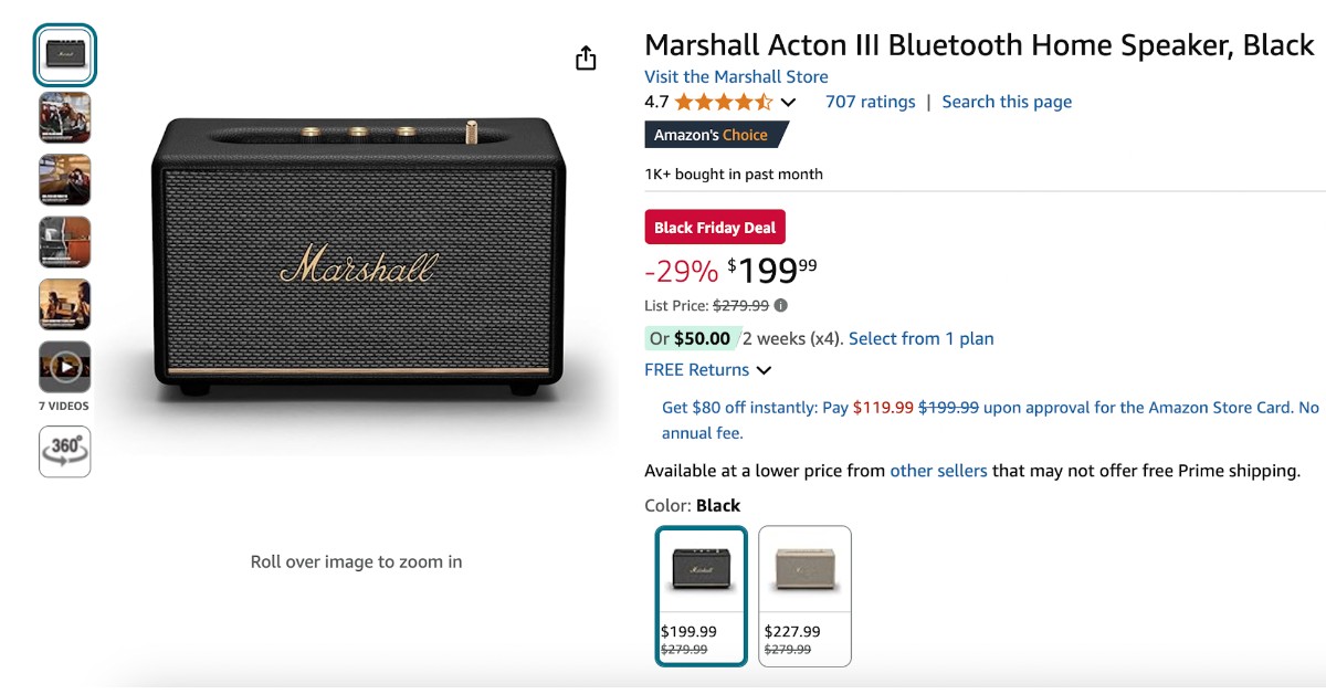 Marshall Acton III Speaker - $80 Off! Great Opportunity!