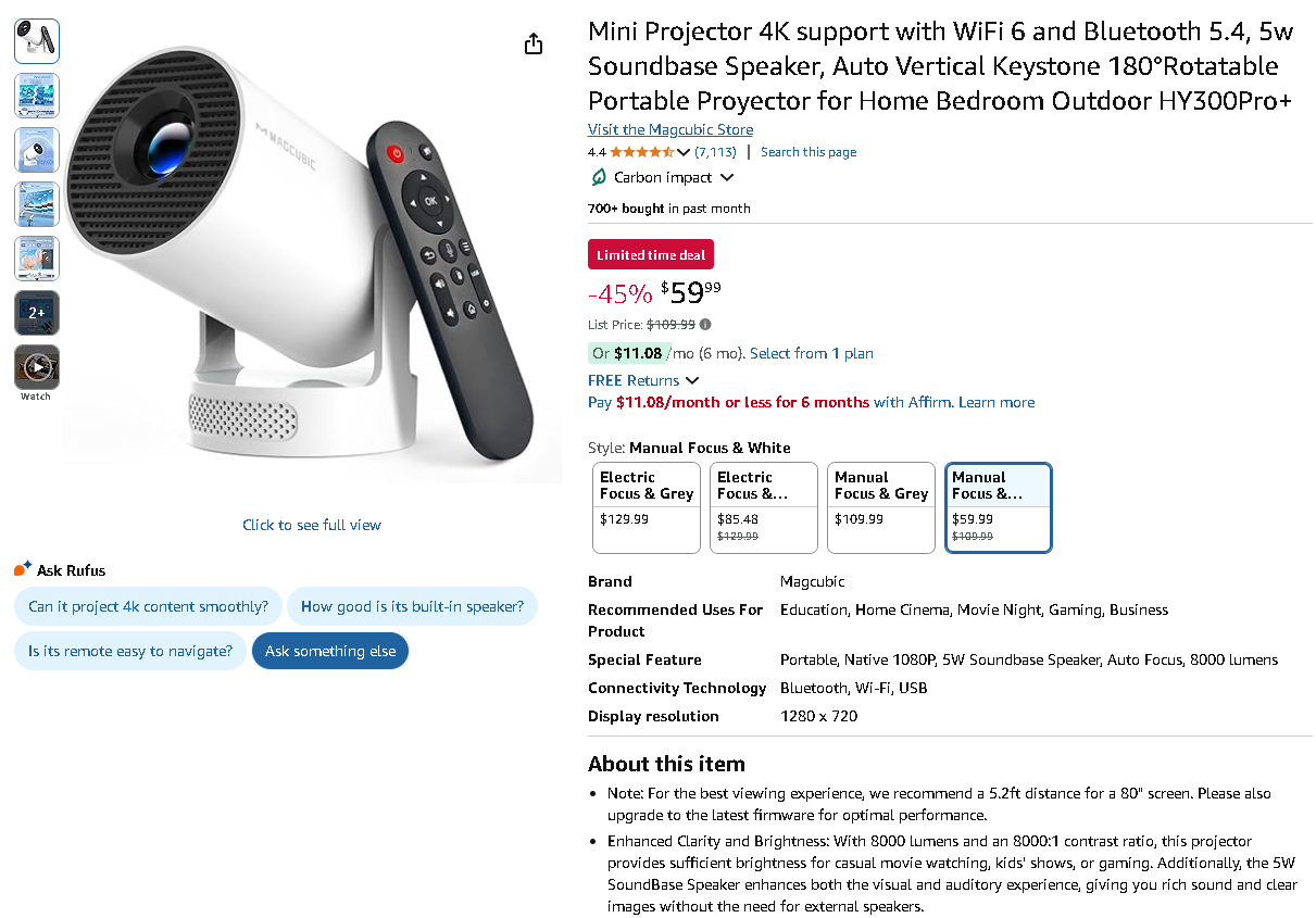 Magcubic Mini Projector Image