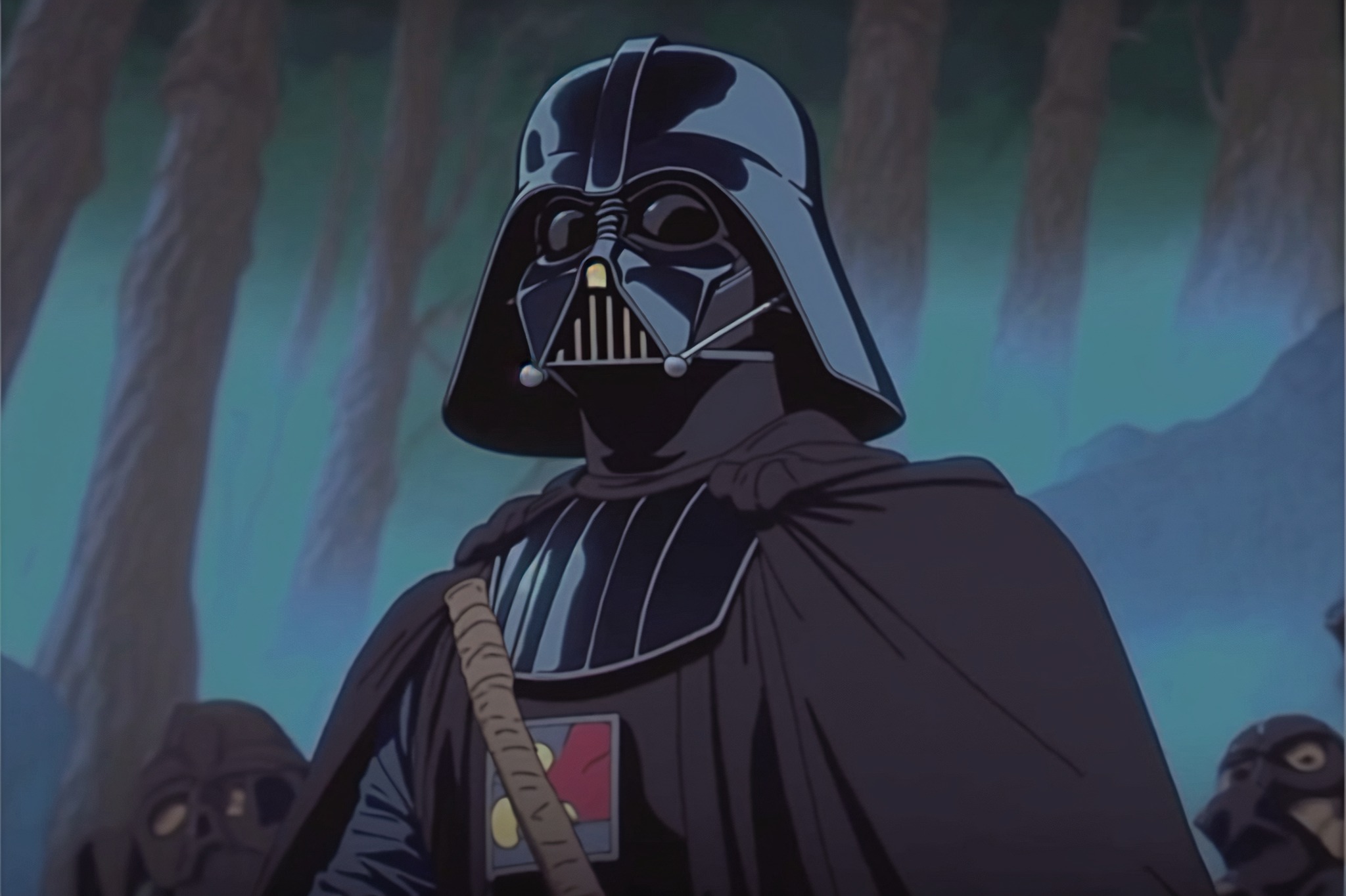 Le réseau neuronal Nijijourney représente les personnages emblématiques de Star Wars dans le style du Studio Ghibli-5