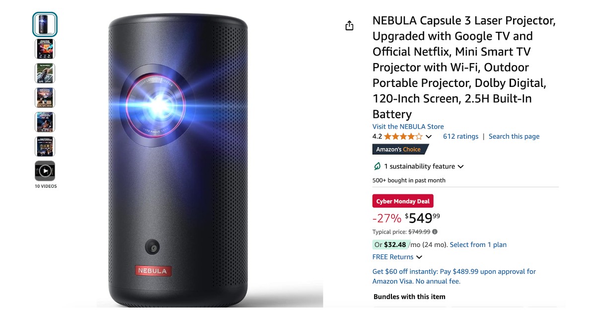 NEBULA Capsule 3 Laser Projector