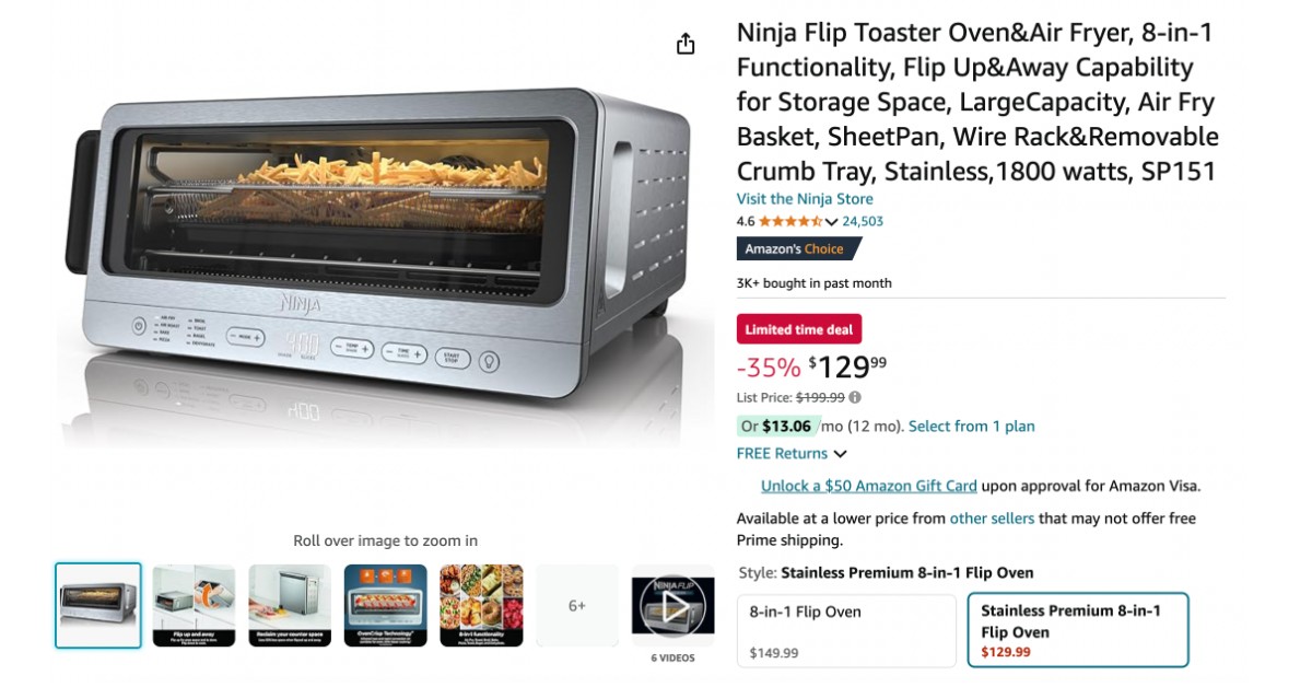 Ninja Flip Toaster Oven & Air Fryer - Big Deal $70 Discount!