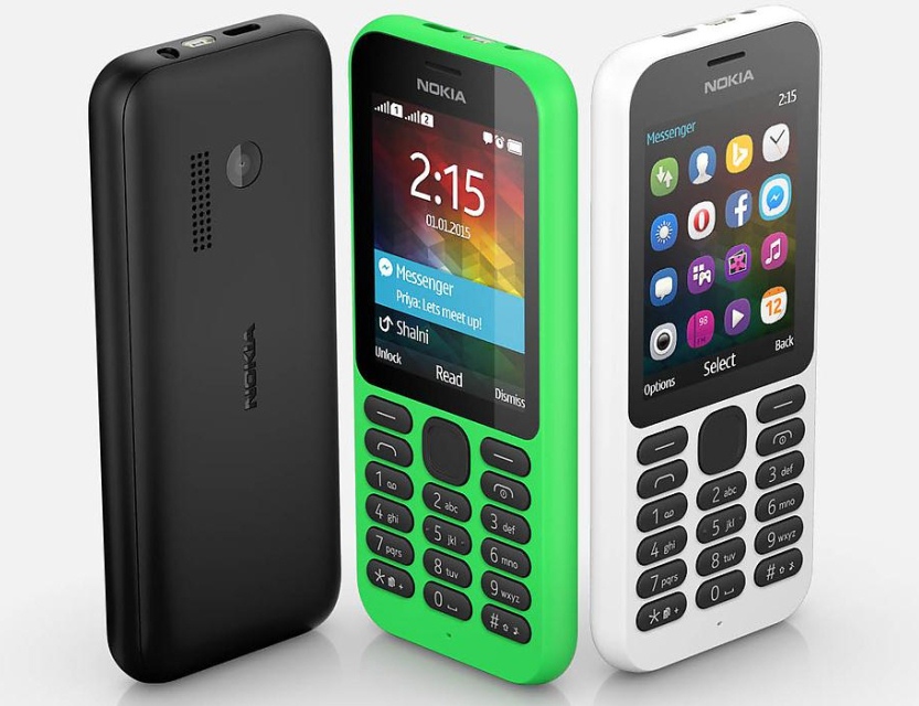 Разноцветная дешевая "звонилка" Nokia 215 в Украине