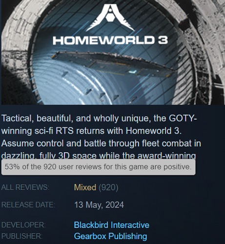 And this is the game you've been waiting 20 years for? Gamers criticised Homeworld 3 space strategy game for its boring plot and too simple gameplay-2