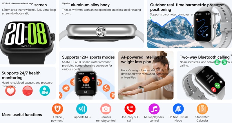 Honor Watch X5 with 1.97-inch AMOLED display