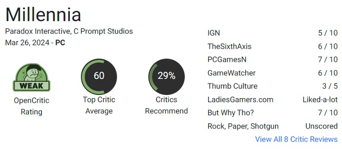 Das neue Strategiespiel Millennia von Paradox Interactive konnte die Kritiker nicht beeindrucken und erhielt nur verhaltene Kritiken-2