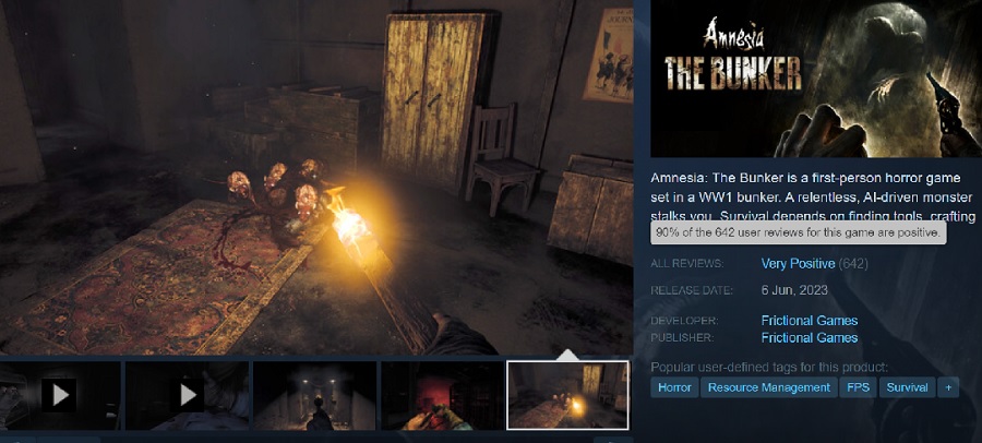 Користувачі Steam у захваті від Amnesia: The Bunker і рекомендують гру усім шанувальникам хорорів-2