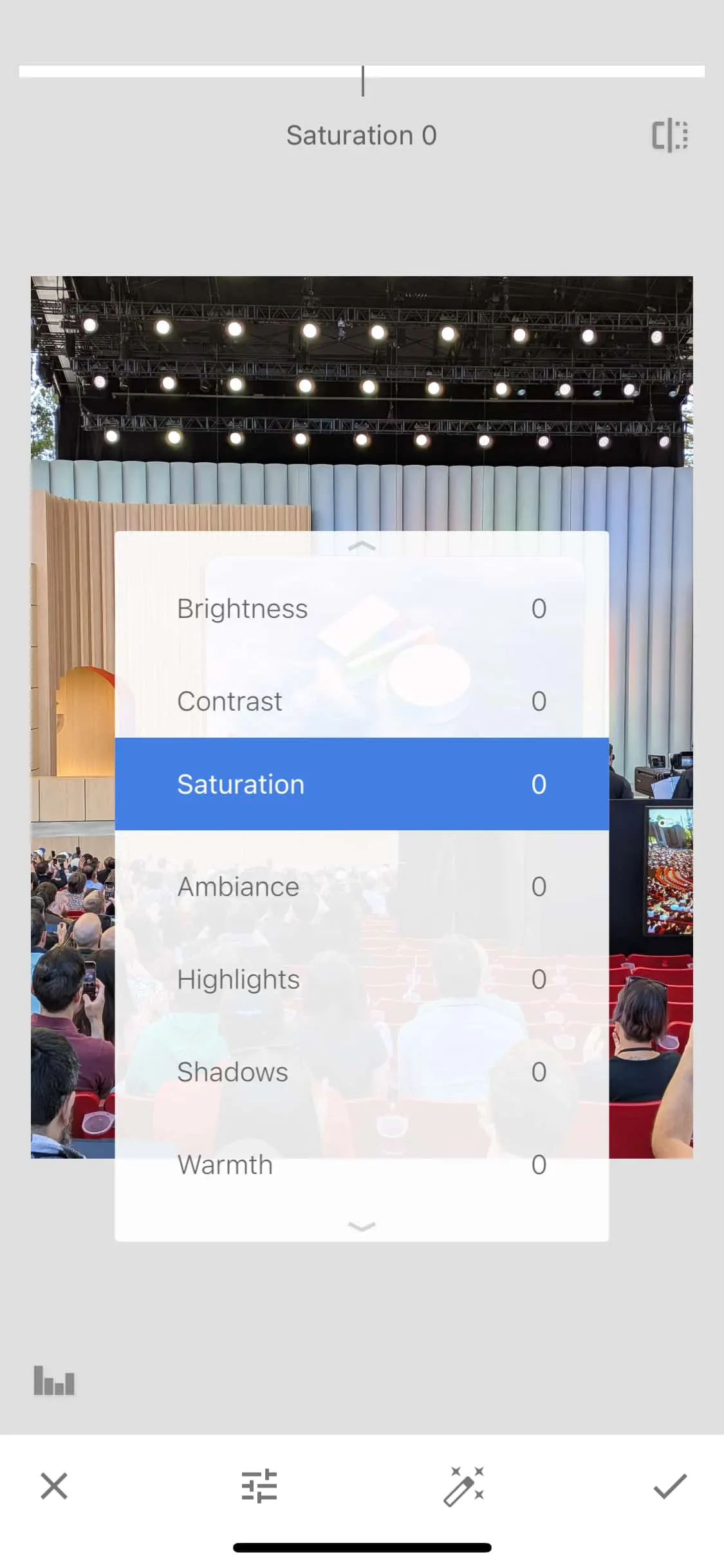 Ancienne interface Snapseed 3