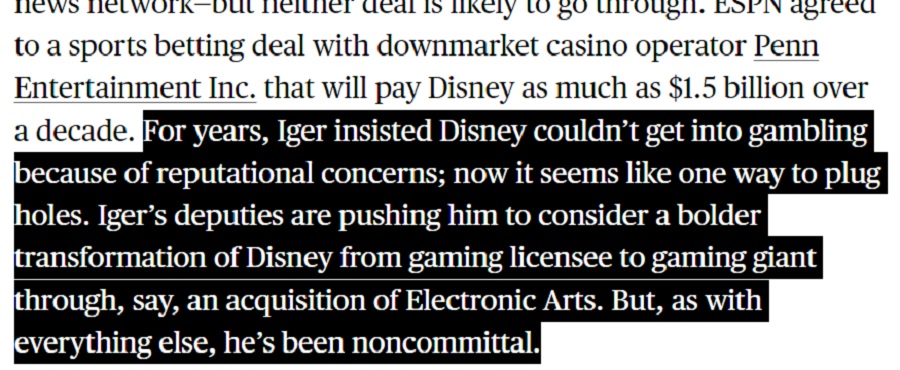Bloomberg : Les dirigeants de Disney envisagent sérieusement de racheter le géant du jeu vidéo Electronic Arts-2