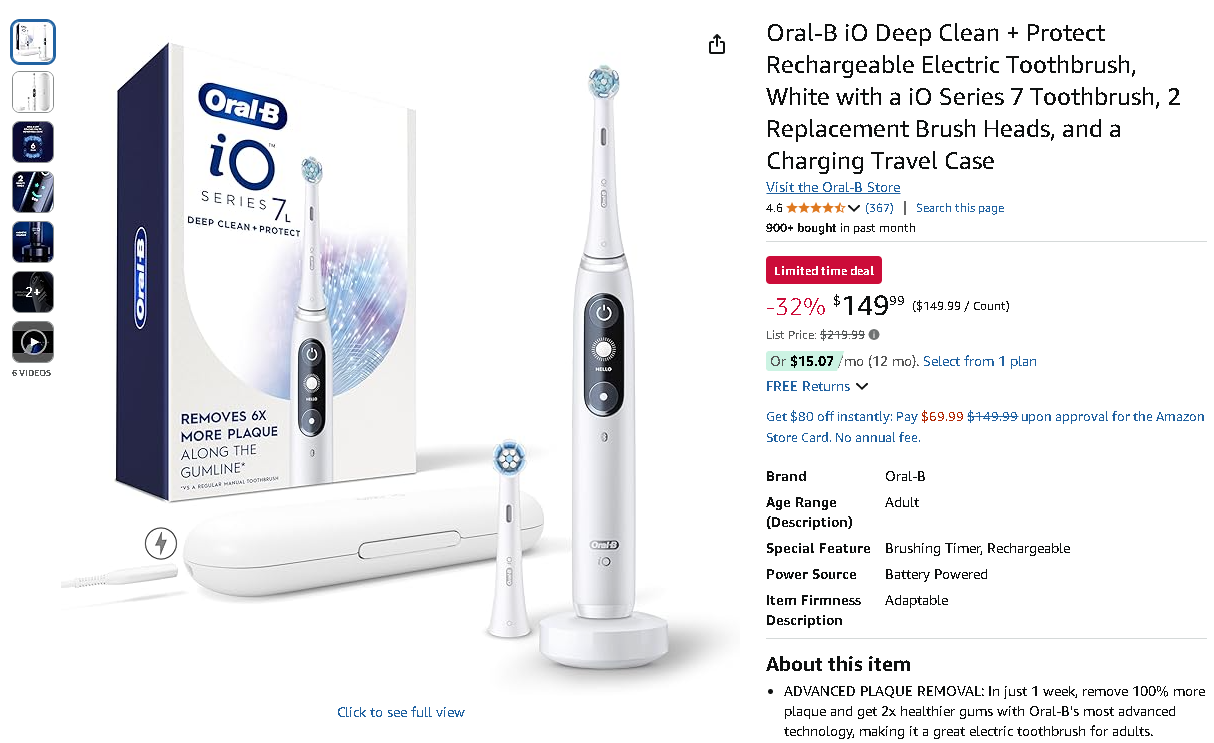 Screenshot of the Oral-B iO Deep Clean + Protect Screenshot of the Oral-B iO Deep Clean + Protect