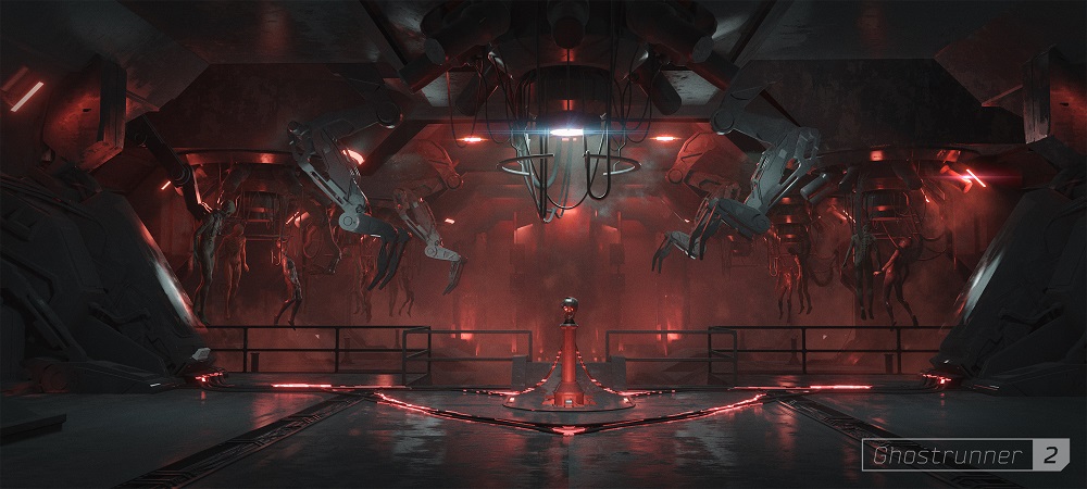 Lo stile cyberpunk oscuro e accattivante della prima concept art di Ghostrunner 2-7