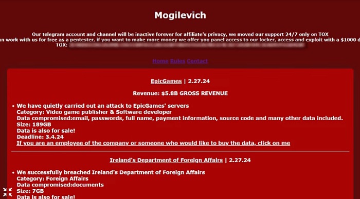Medien: Hackergruppe Mogilevich hat die Server von Epic Games gehackt und etwa 200 GB vertraulicher Informationen gestohlen-2