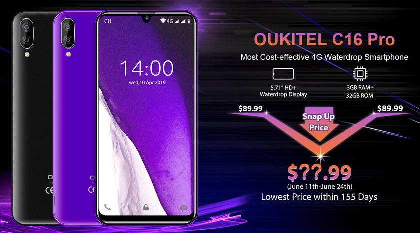 OUKITEL C16 Pro: недорогой 4G-смартфон с тонкими рамками-3