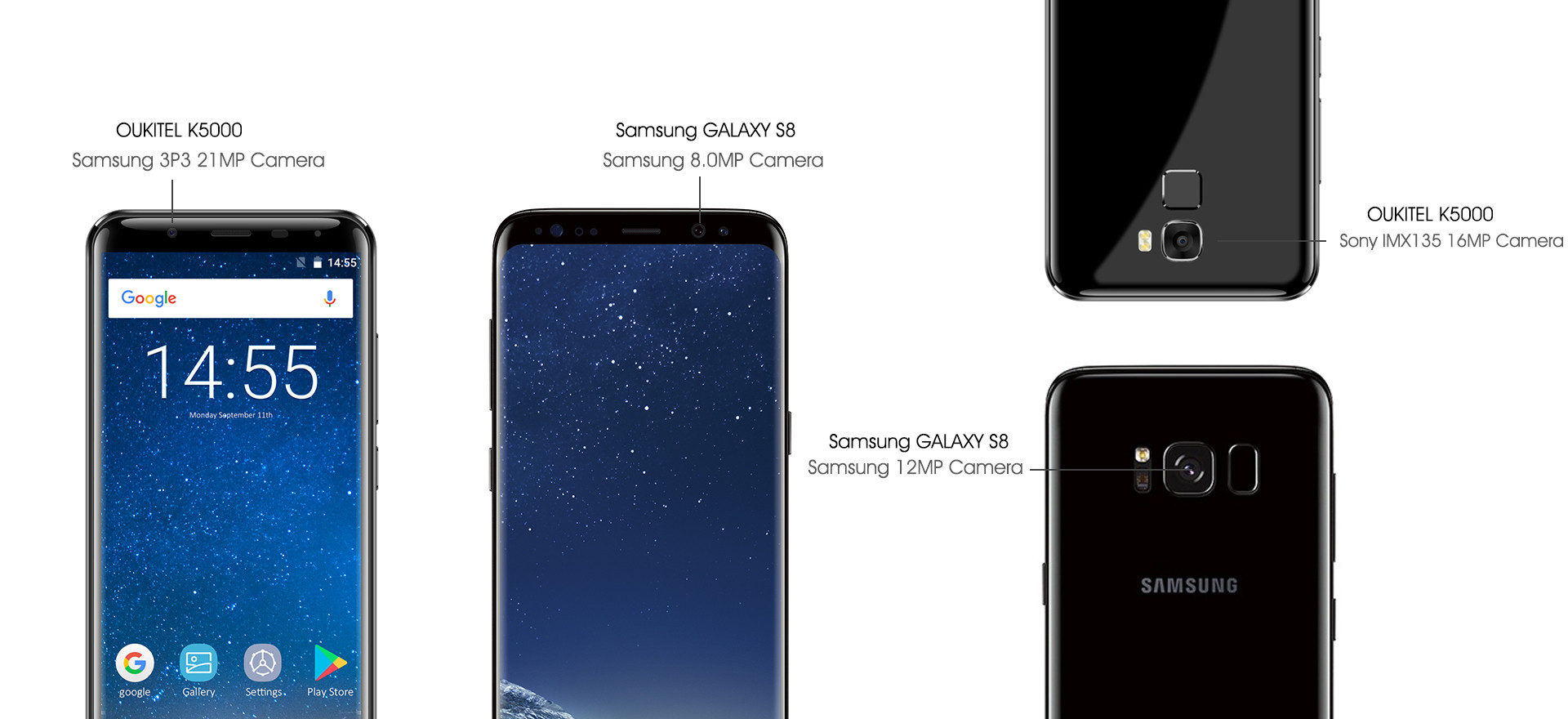 Смартфон Oukitel K5000 идет по стопам Samsung Galaxy S8-4