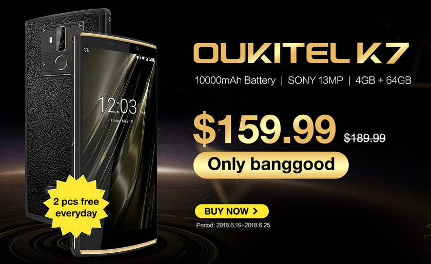 Смартфон Oukitel K7 с батареей на 10 000 мАч по специальной цене $159.99
