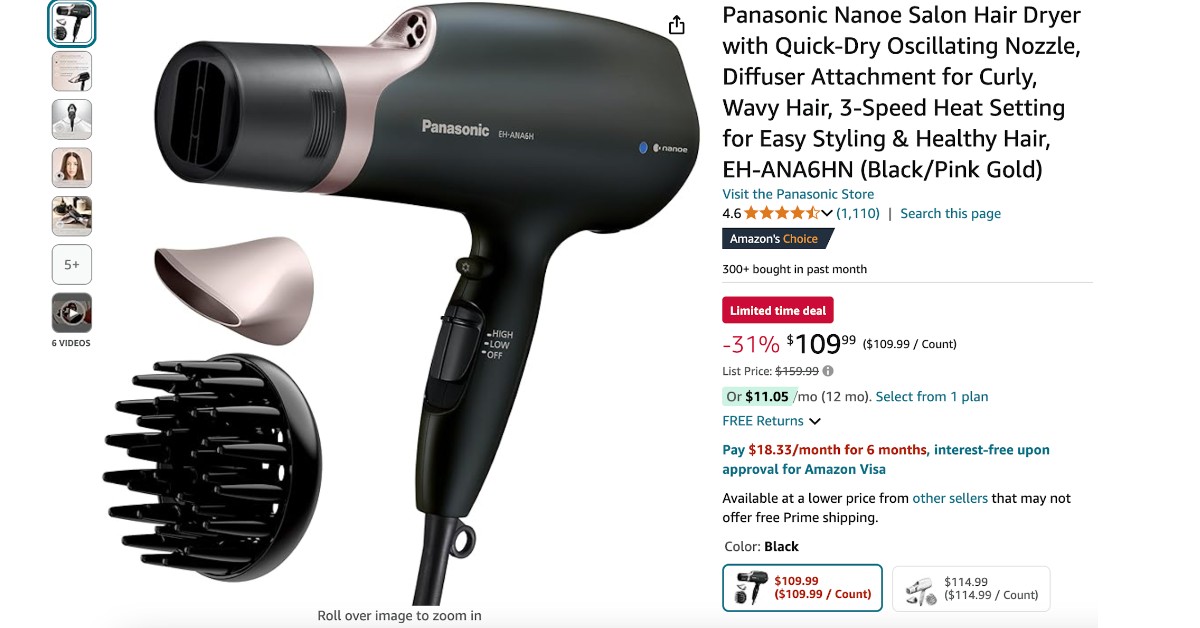 Panasonic Nanoe Salon Hair Dryer - Limited $50 OFF!