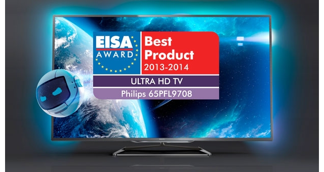 Неанонсированный телевизор Philips 65PFL9708 получил награду EISA