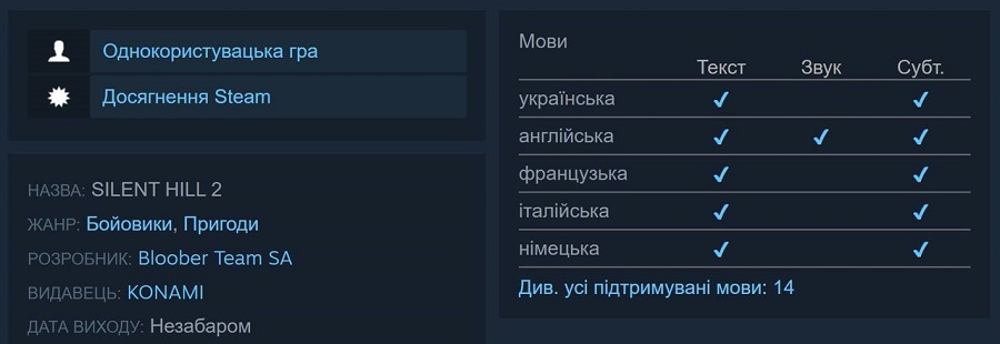 Кошмары проклятого города на родном языке: в ремейке культового хоррора Silent Hill 2 появится текстовая украинская локализация-2