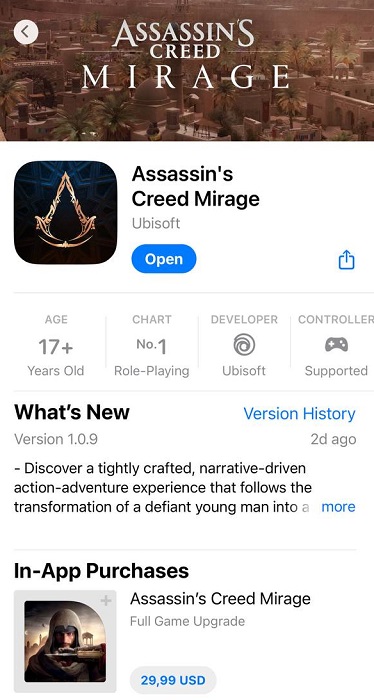 На iPhone и IPad уже доступен экшен Assassin’s Creed Mirage: поспешите приобрести игру с большой скидкой-2