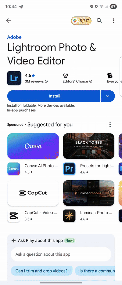 Automatic launch in the Play Store