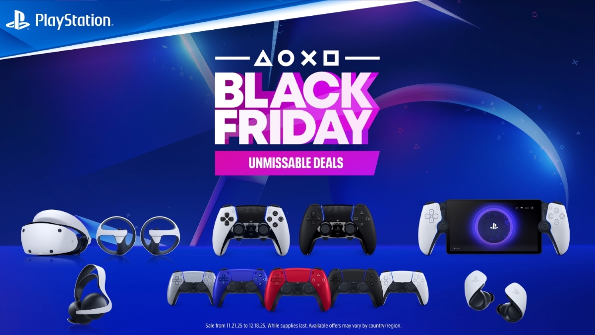 Console PlayStation 5 et équipements exposés pour la vente Black Friday