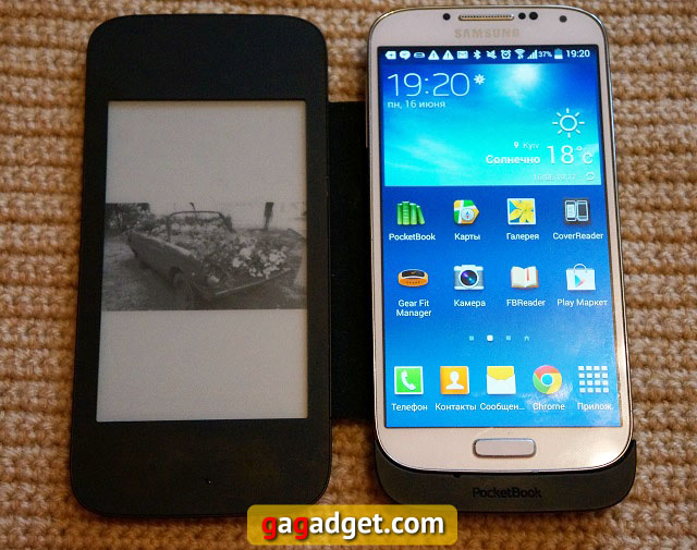 Обзор обложки PocketBook CoverReader с дисплеем E-Ink для Samsung Galaxy S4 -2