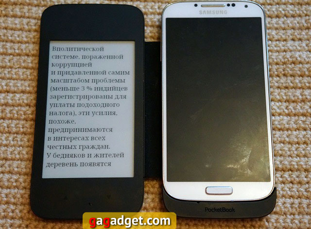 Обзор обложки PocketBook CoverReader с дисплеем E-Ink для Samsung Galaxy S4 -3