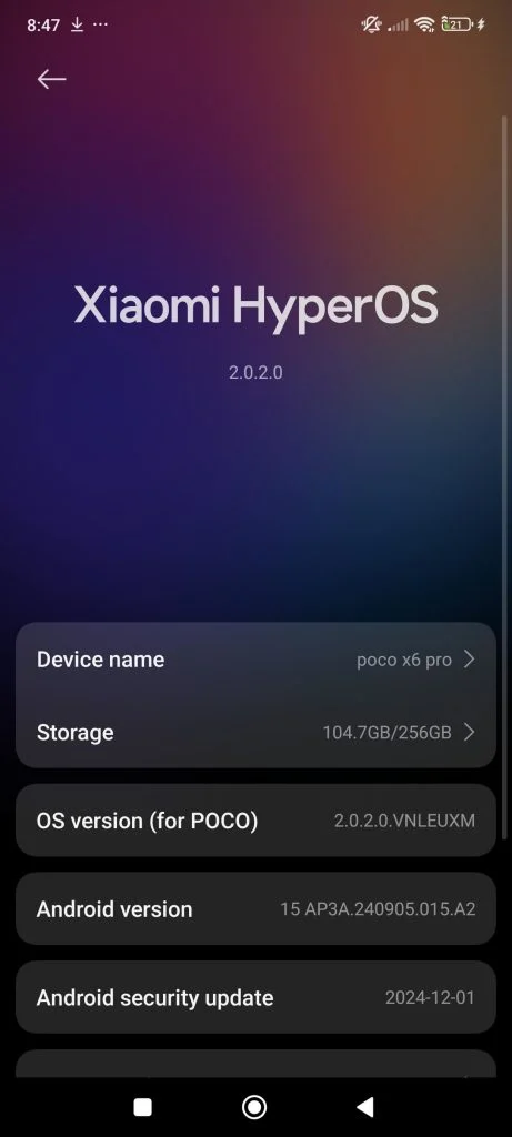 HyperOS 2.0 update for Poco X6 Pro