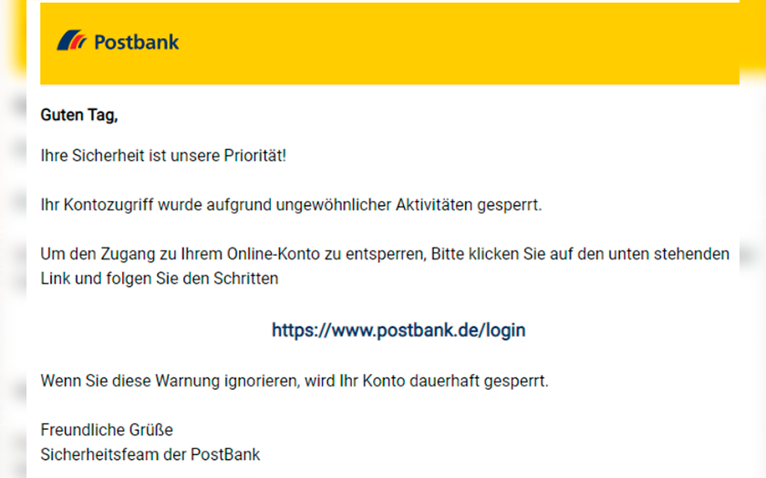 Erhöhte Phishing-Gefahr: Verbrauchenzentrale warnt Kunden der Deutschen Bank und Postbank vor laufenden Angriffen.-3