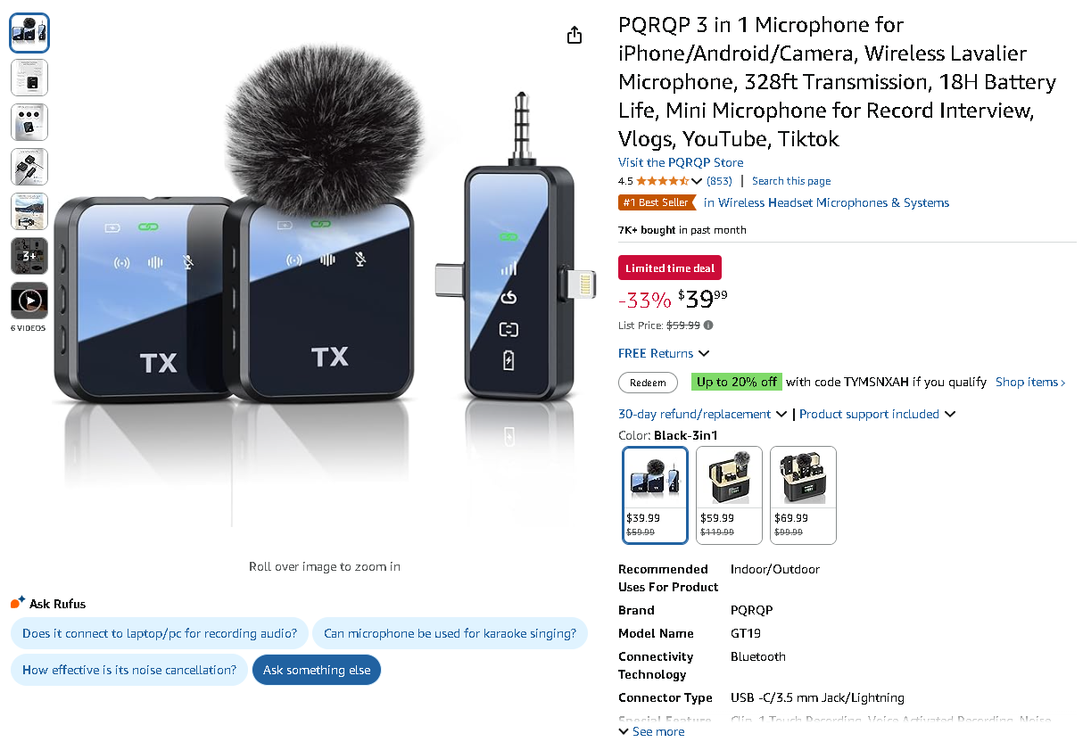 PQRQP GT19 Microphone Screenshot of the PQRQP GT19 Microphone