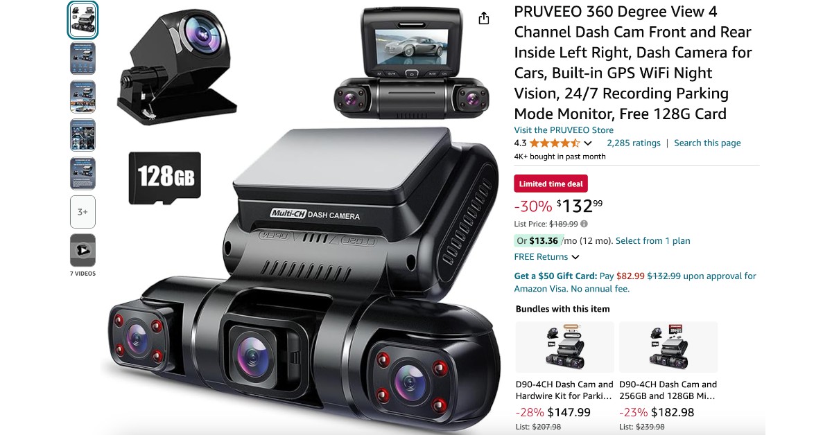 PRUVEEO 360 Degree Dash Cam - Buy Now $57 Discount!