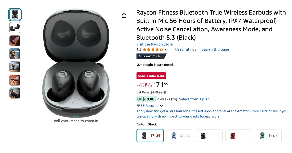 Raycon Fitness Bluetooth True Wireless Earbuds Now Off