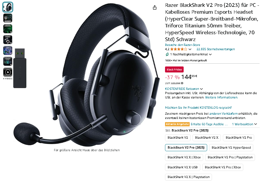 Razer BlackShark V2 Pro Gaming Headset